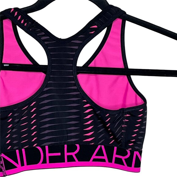 Under Armour HeatGear Strappy Sports Bra Black Pink Size Small - Picture 11 of 11